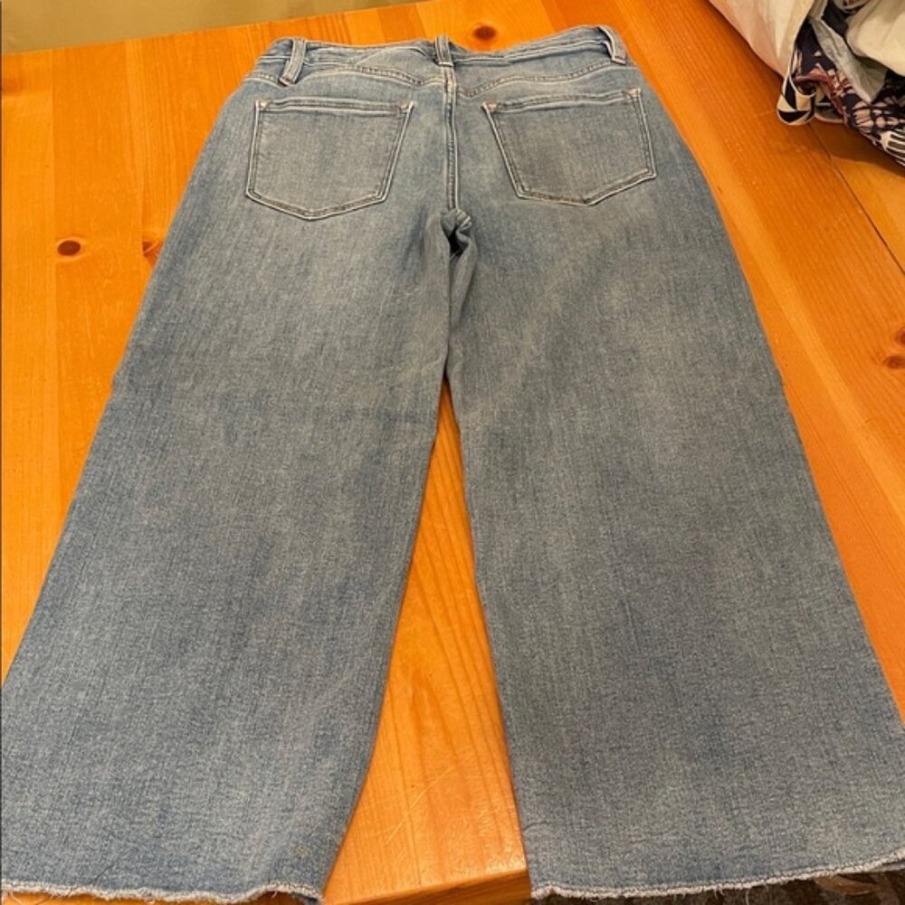 VERVET BY FLYING MONKEY Blue Wide Leg Jeans w/ Raw Hem, Size 28 - Picture 2 of 7